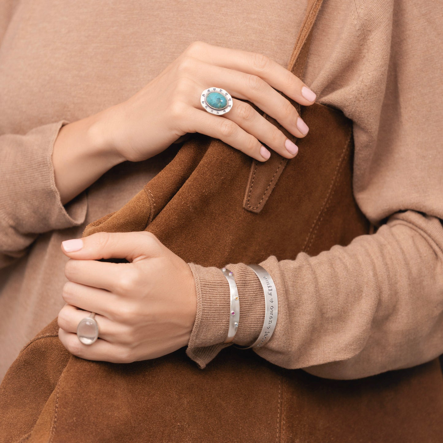 Love Surrounds me Turquoise Ring (Sterling Silver)