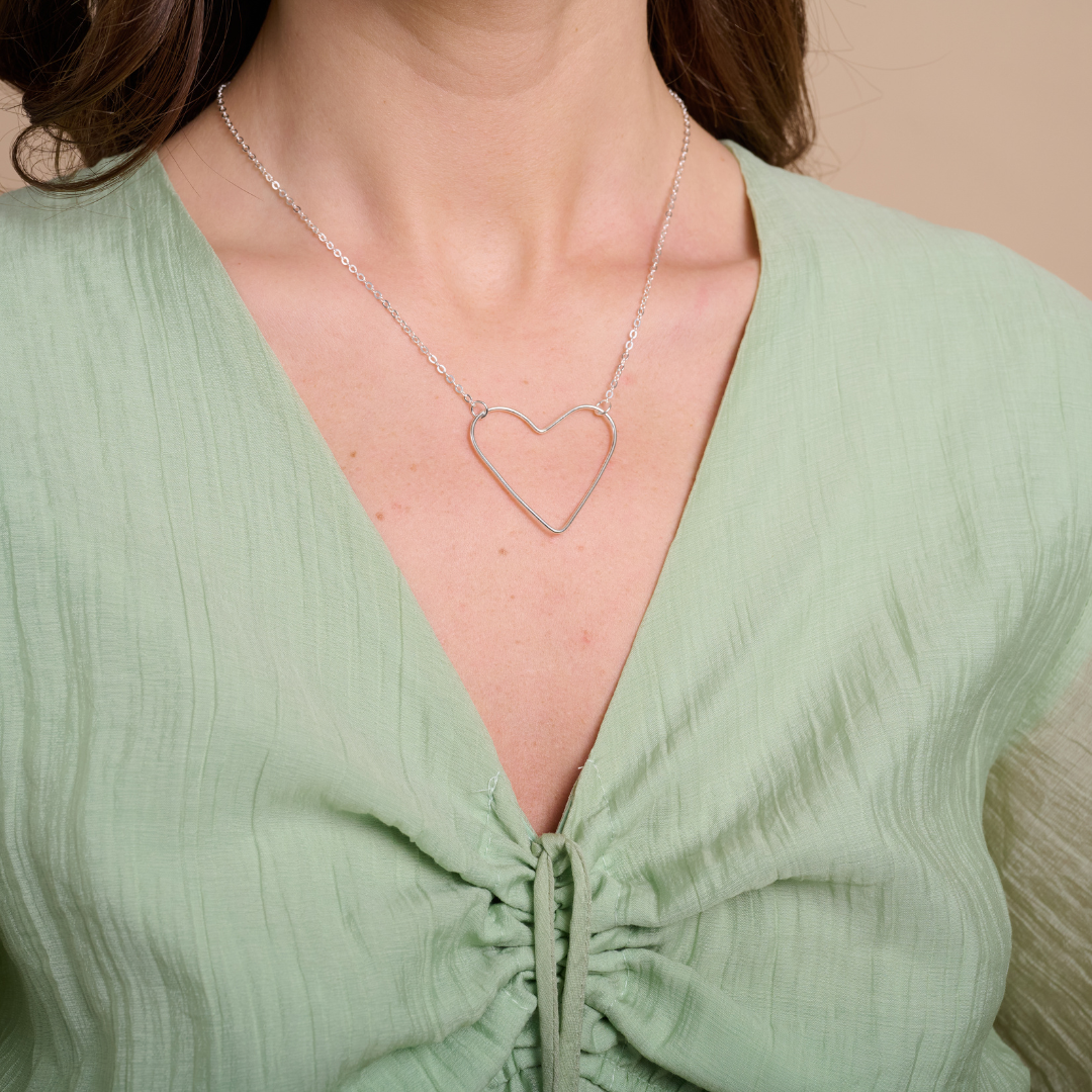Peaceful Heart Necklace (Sterling Silver)