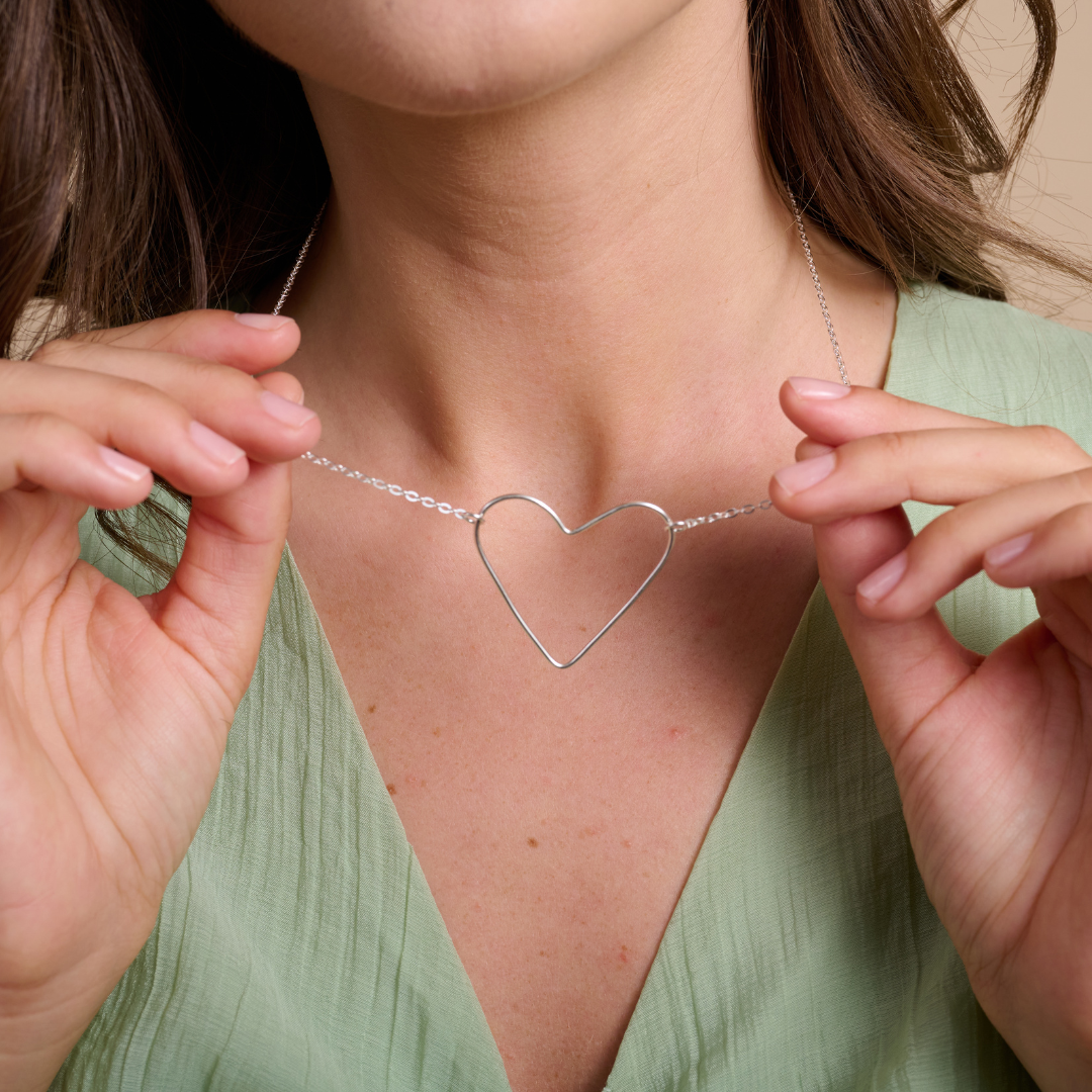 Peaceful Heart Necklace (Sterling Silver)