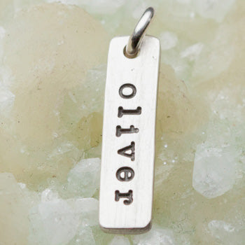 Skinny Tag Charm (Sterling Silver)