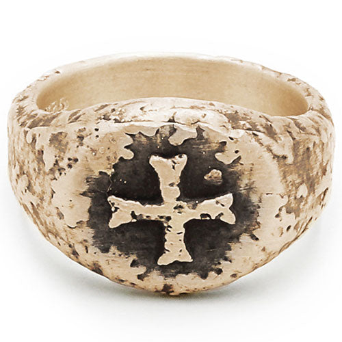 Ancient Cross Signet Ring (9K Solid Gold)