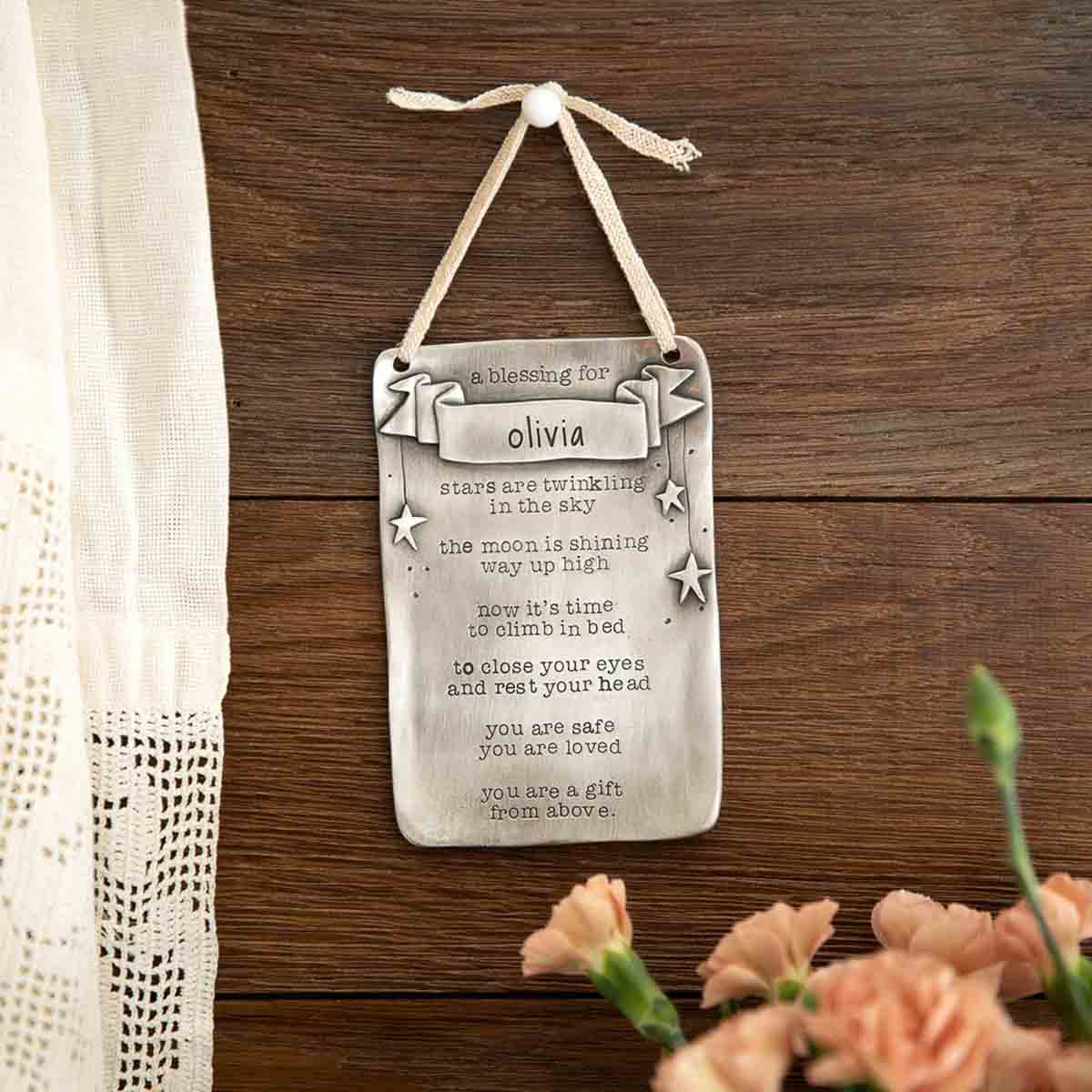 Bedtime Blessing Wall Hanging (pewter)