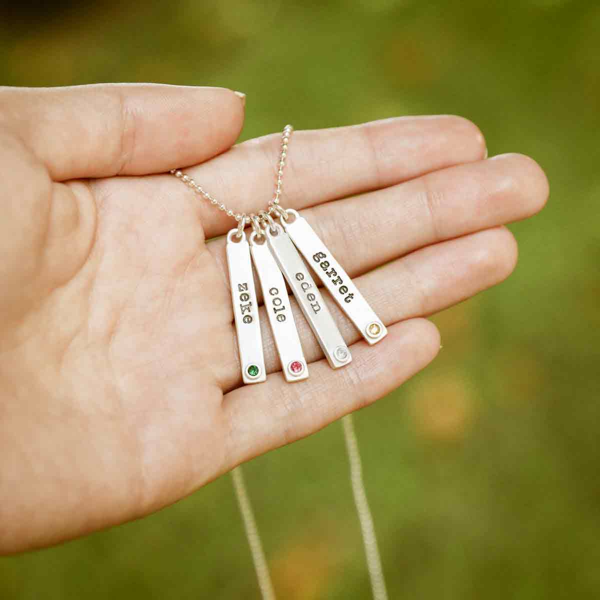 personalized with special names and birthstones