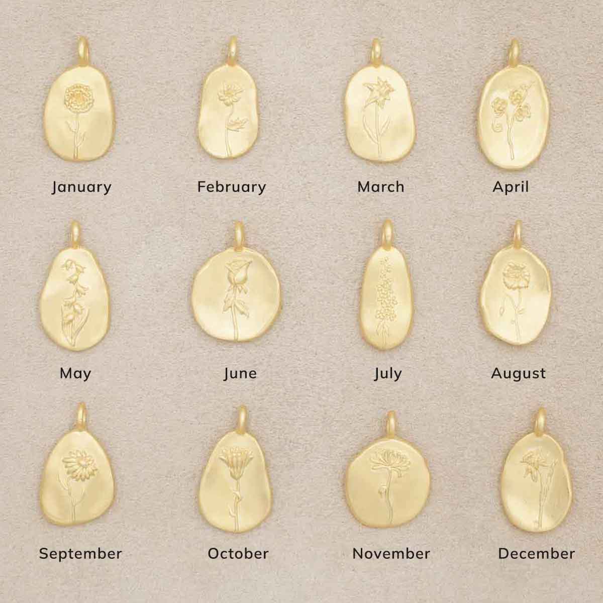 girl wearing a gold plated October birth flower necklace with an 18" gold filled link chain