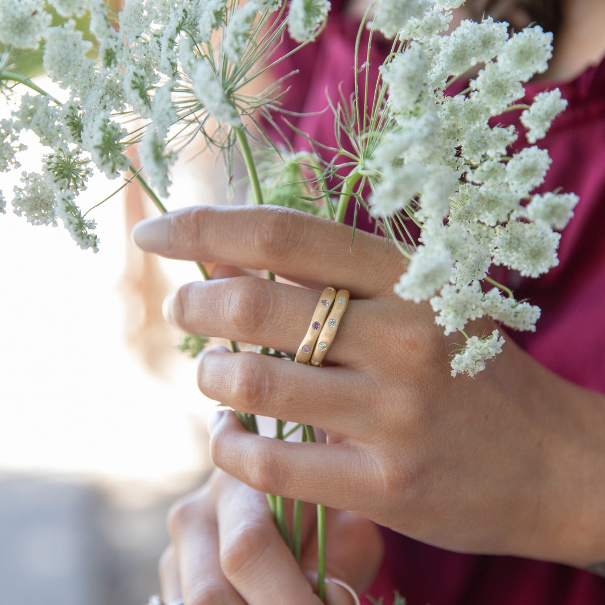 Birthstone Stacking Rings (9K Solid Gold)