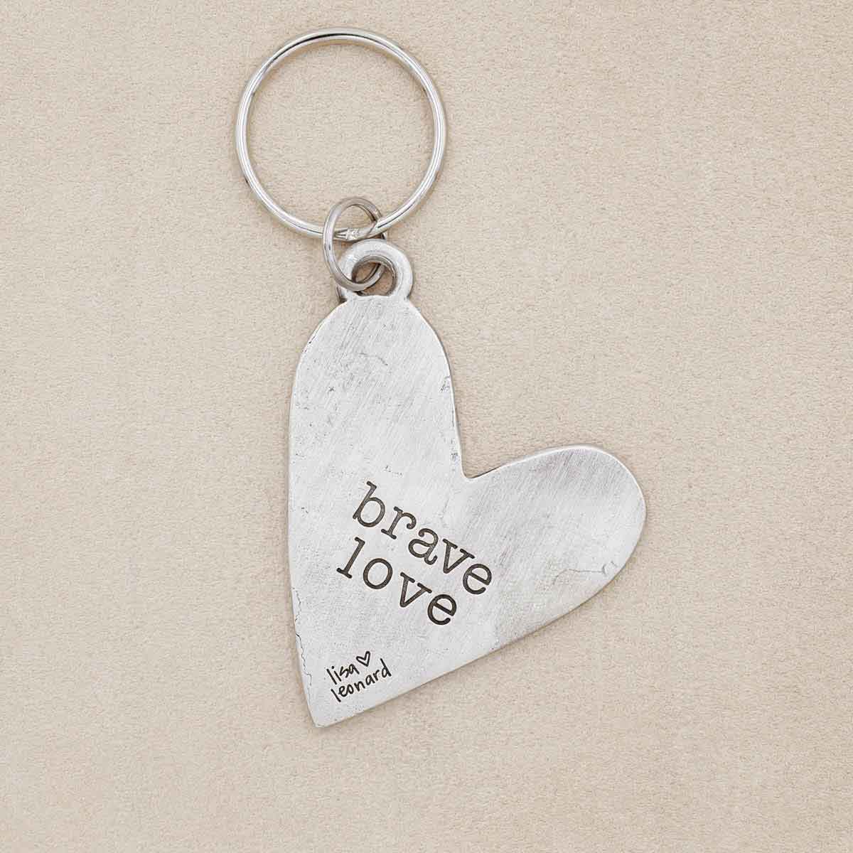 Brave Love® Yellow Heart Keychain (Pewter)