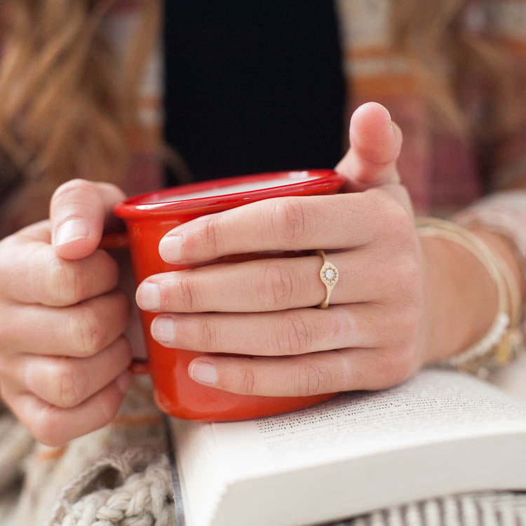 Sunburst Stacking Ring (9K Solid Gold)