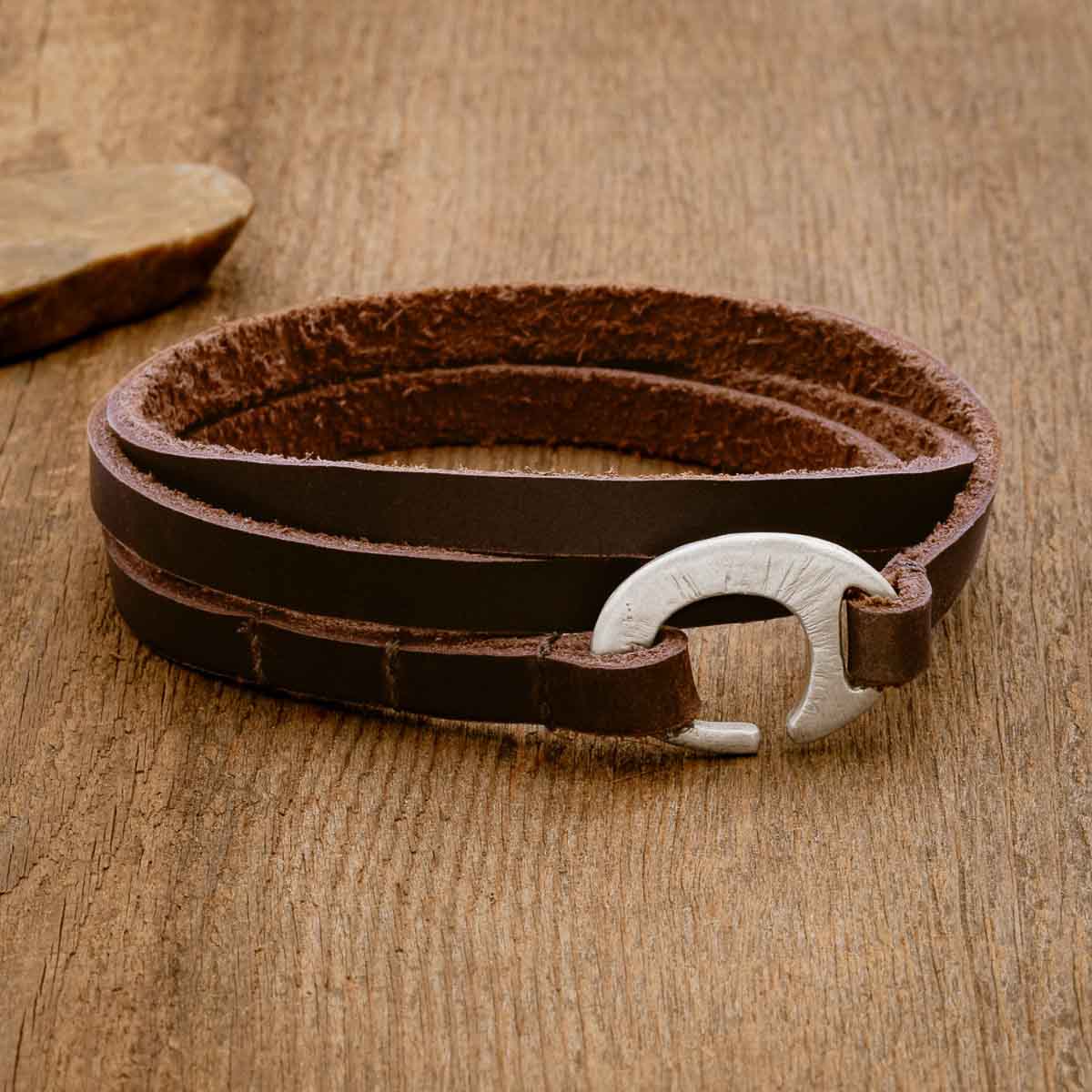 Catcher Leather Bracelet (Sterling Silver)