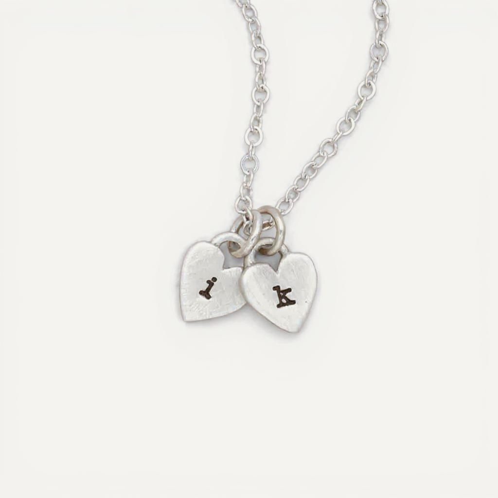 Cherished Hearts Initials Necklace (Sterling Silver)