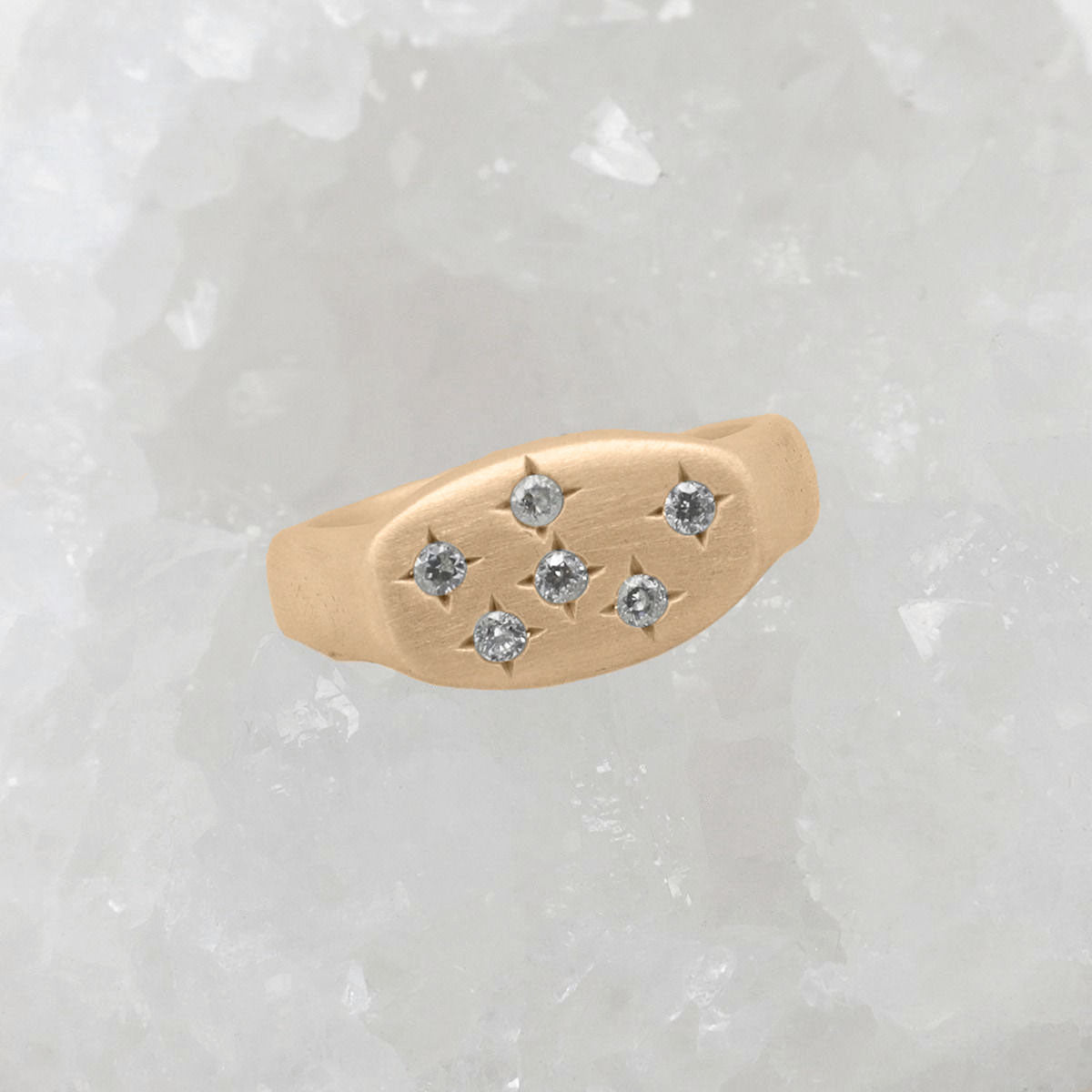 Constellation ring handcrafted in 10k yellow gold set with birthstones and crystal gemstones