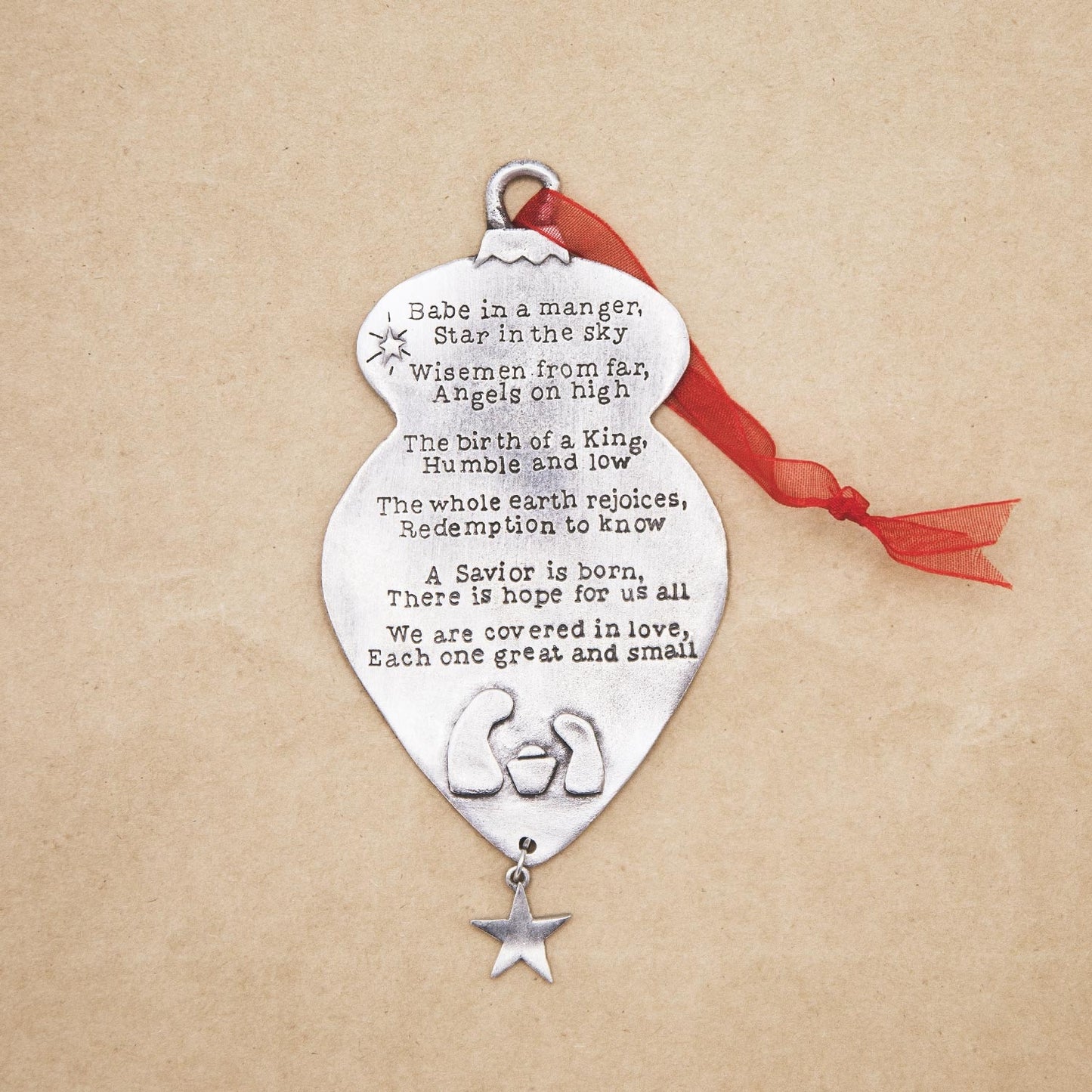 Babe in a Manger Ornament (Pewter)