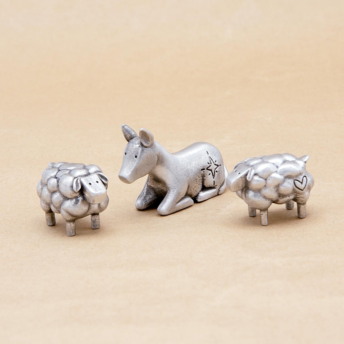 Extra Animal Nativity Figurine Set (Pewter)