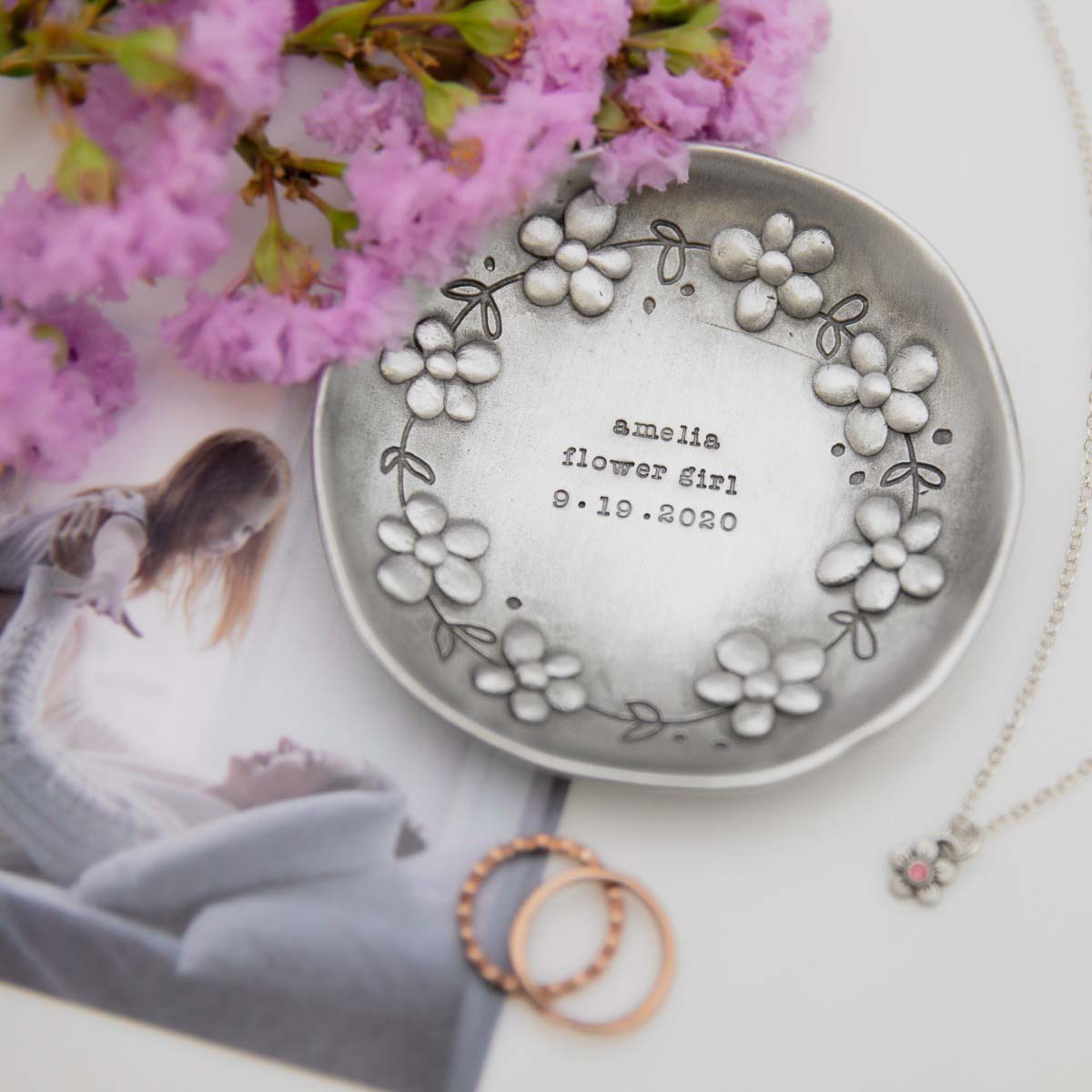 Daisy Chain Keepsake Dish (Pewter)