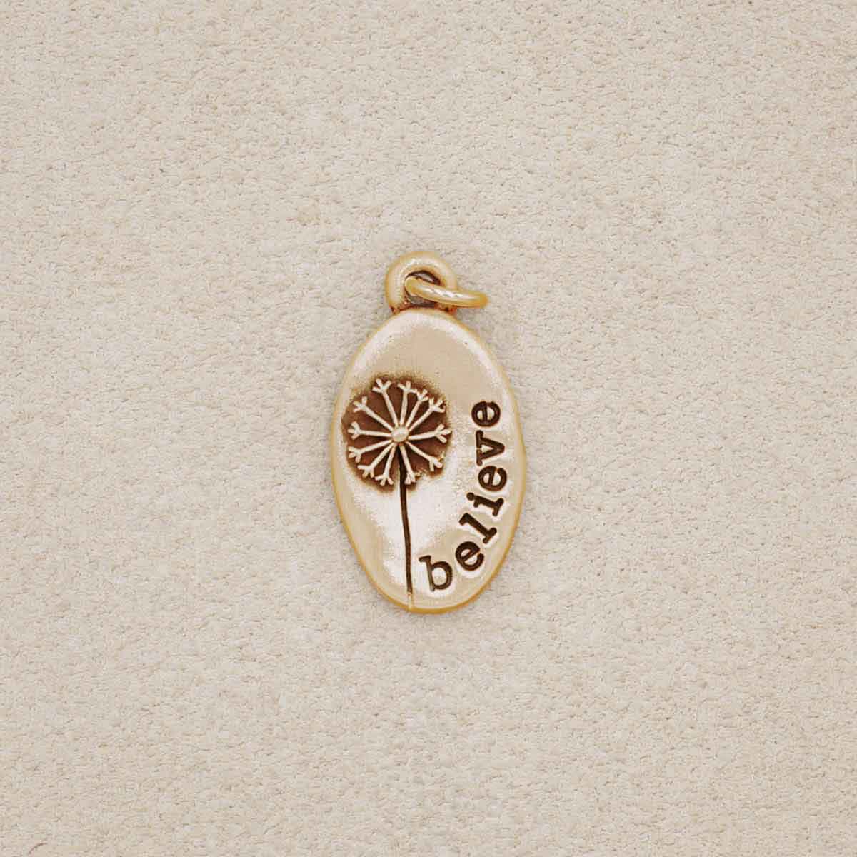 Dandelion Charm (14K Solid Gold)