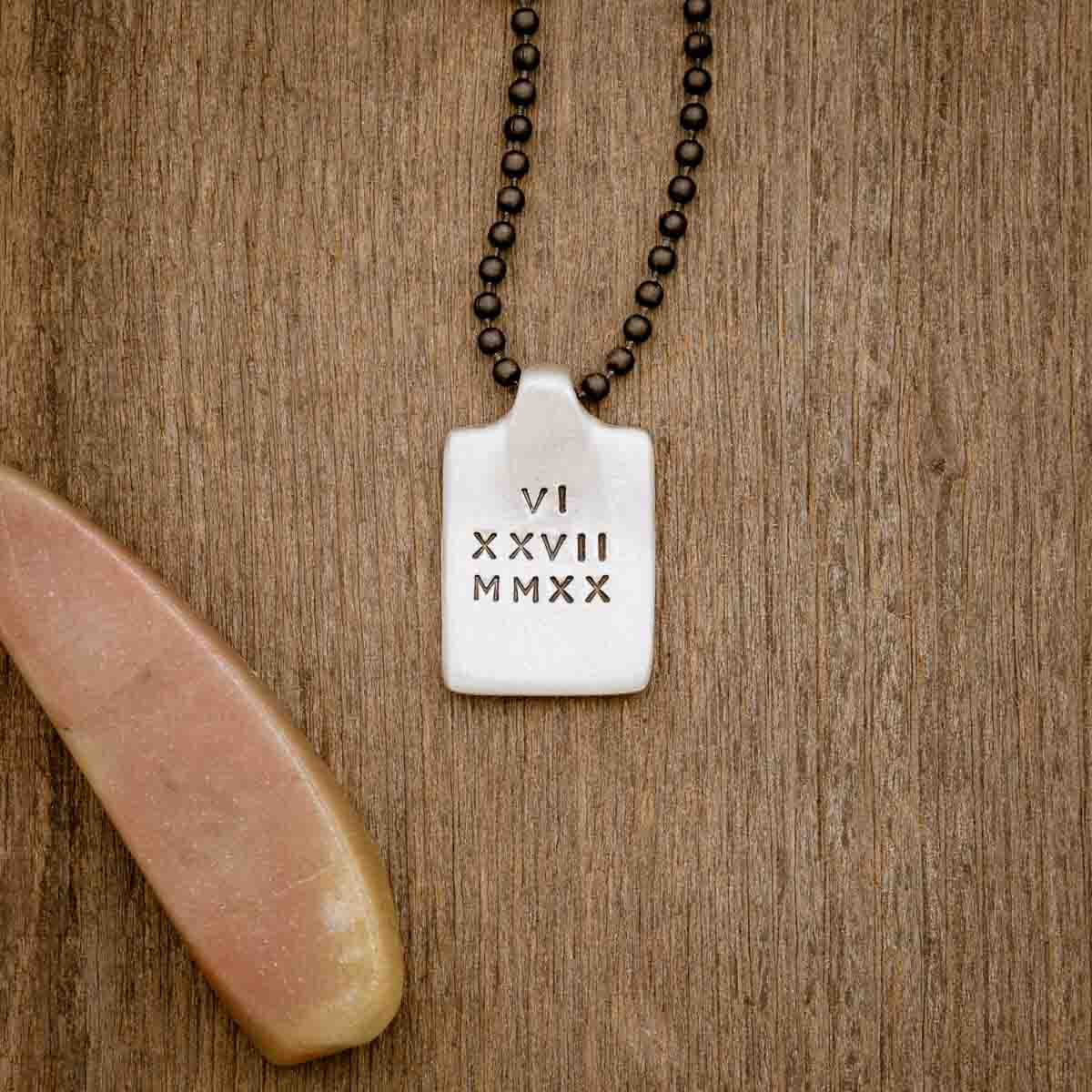 Dog Tag Necklace (Sterling Silver)