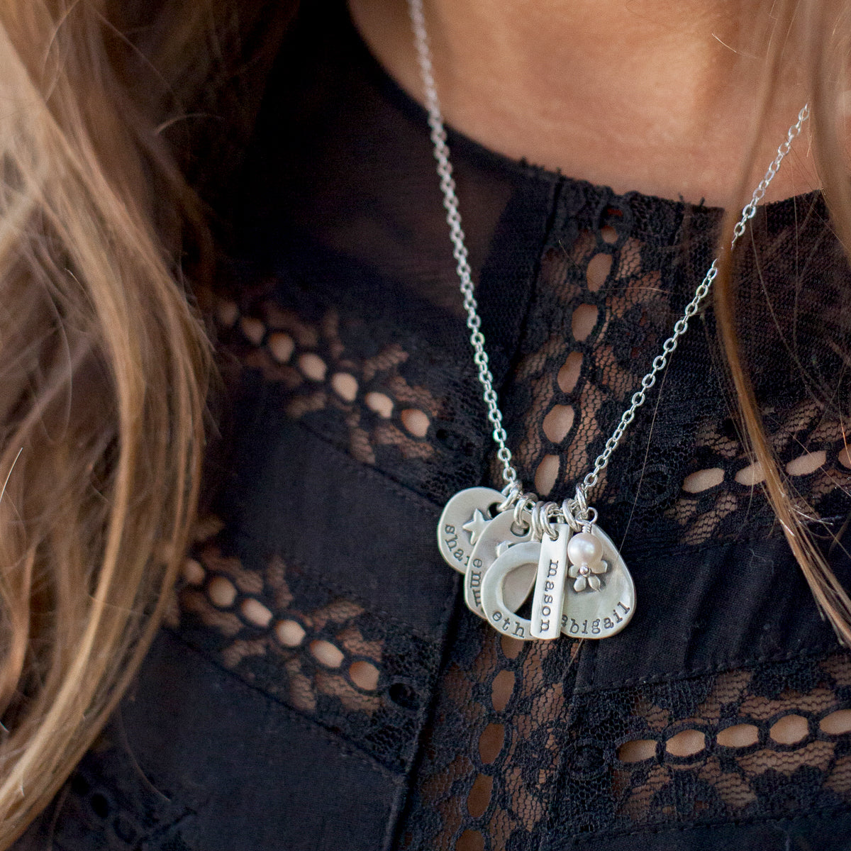 Jumble of Charms Necklace (Sterling Silver)