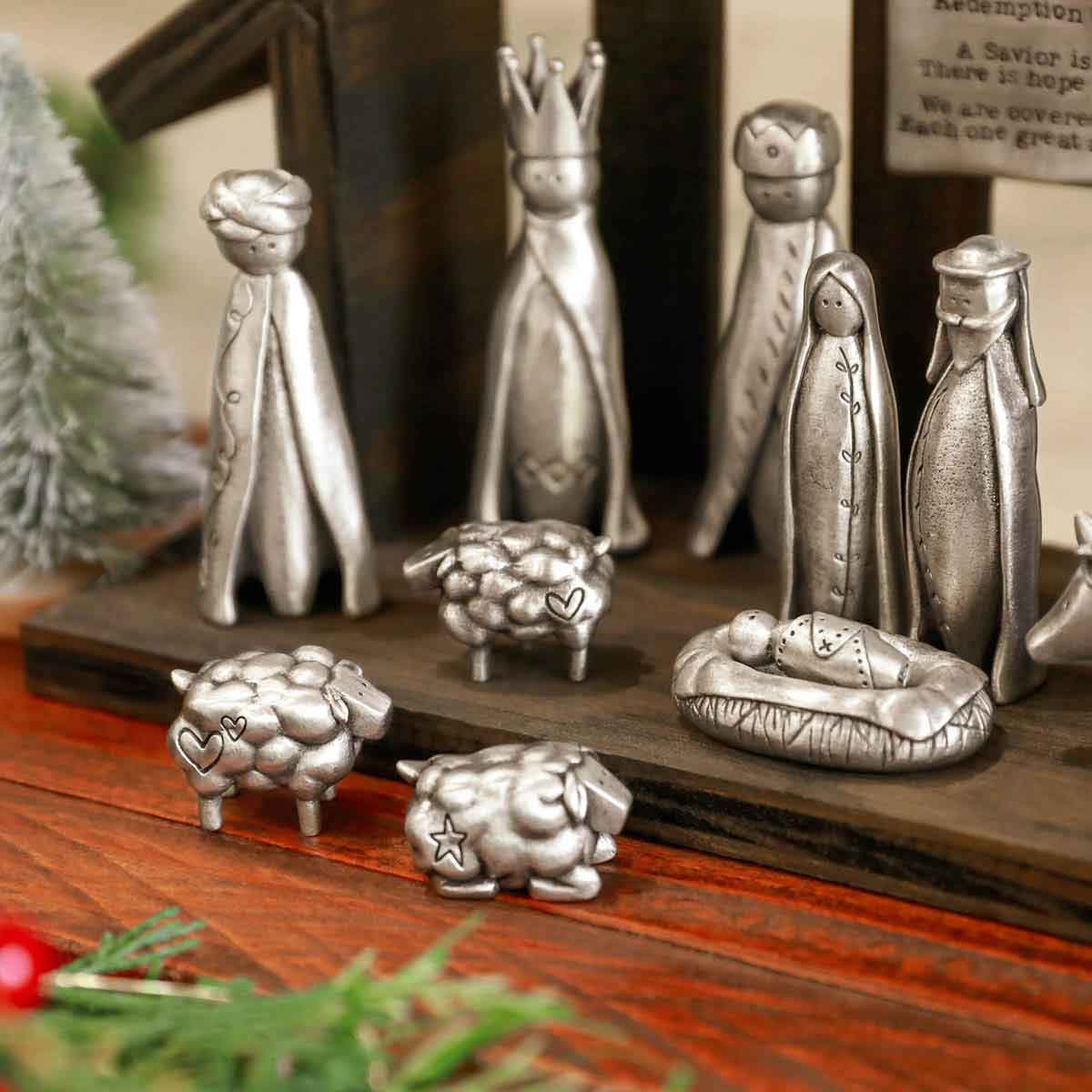 hand cast in pewter and engraved with heart and star symbols