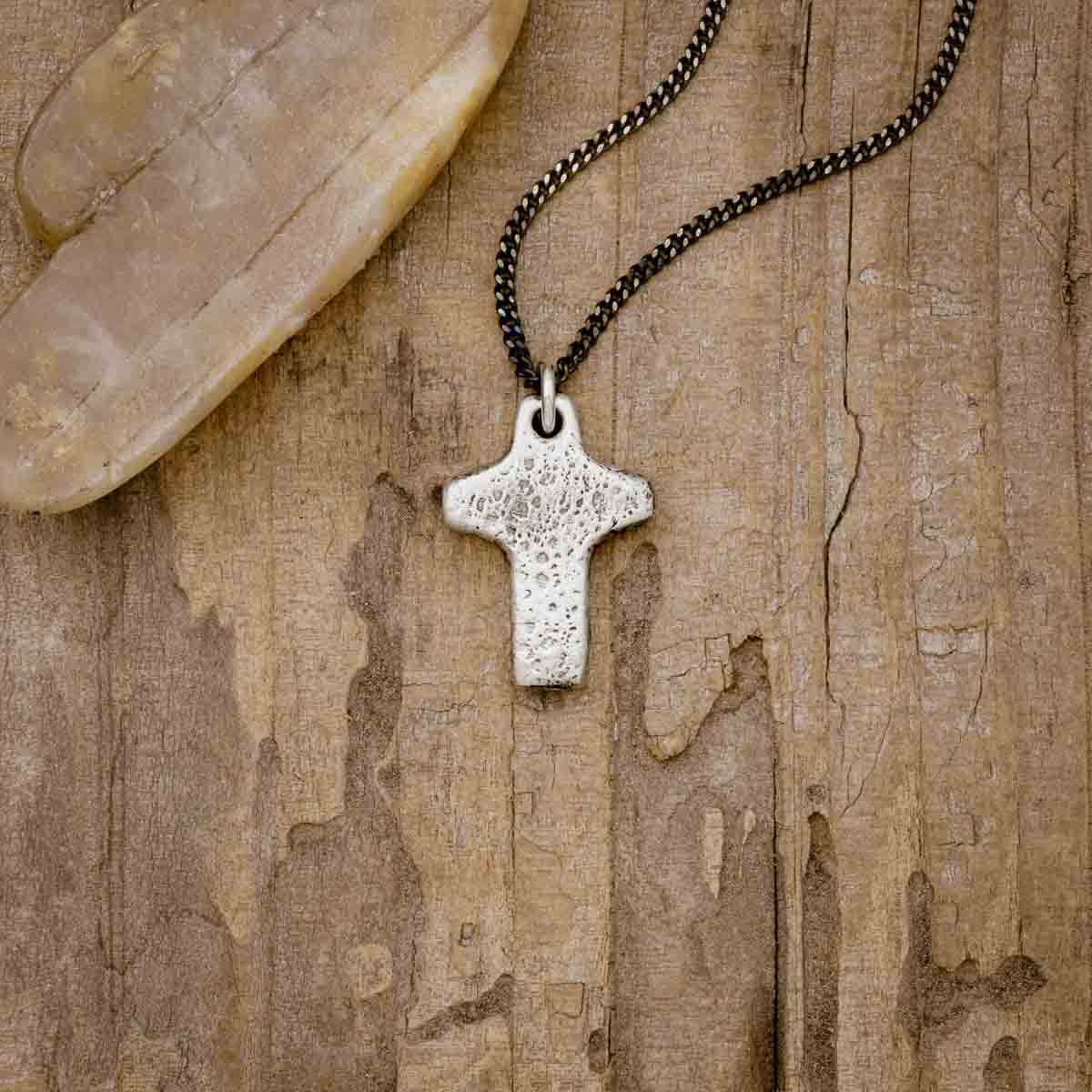 Found Cross Necklace (Antiqued Sterling Silver)