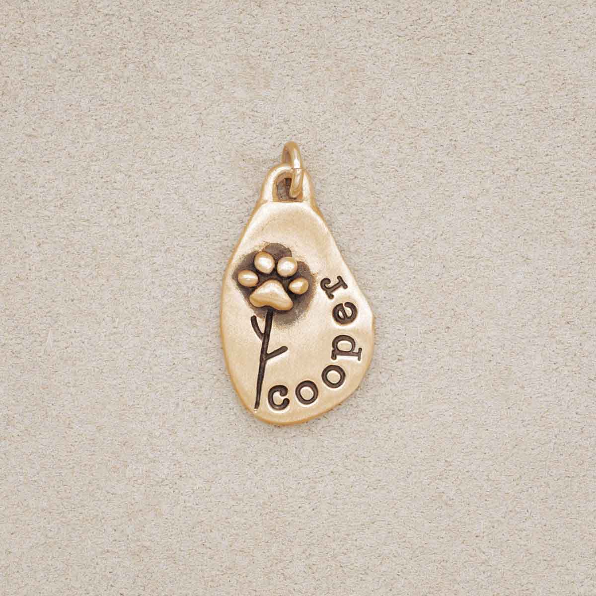 Furry Footprint Flower Charm (14K Solid Gold)