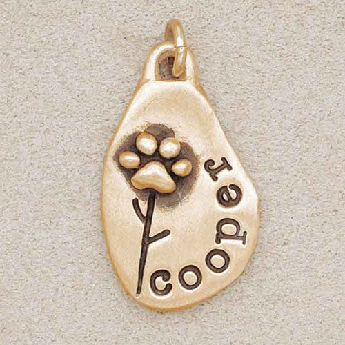 Furry Footprint Flower Charm (14K Solid Gold)
