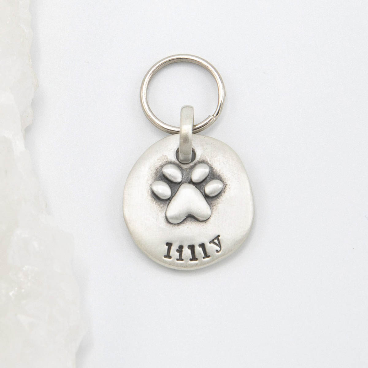 Furry Footprint Keychain (Sterling Silver)