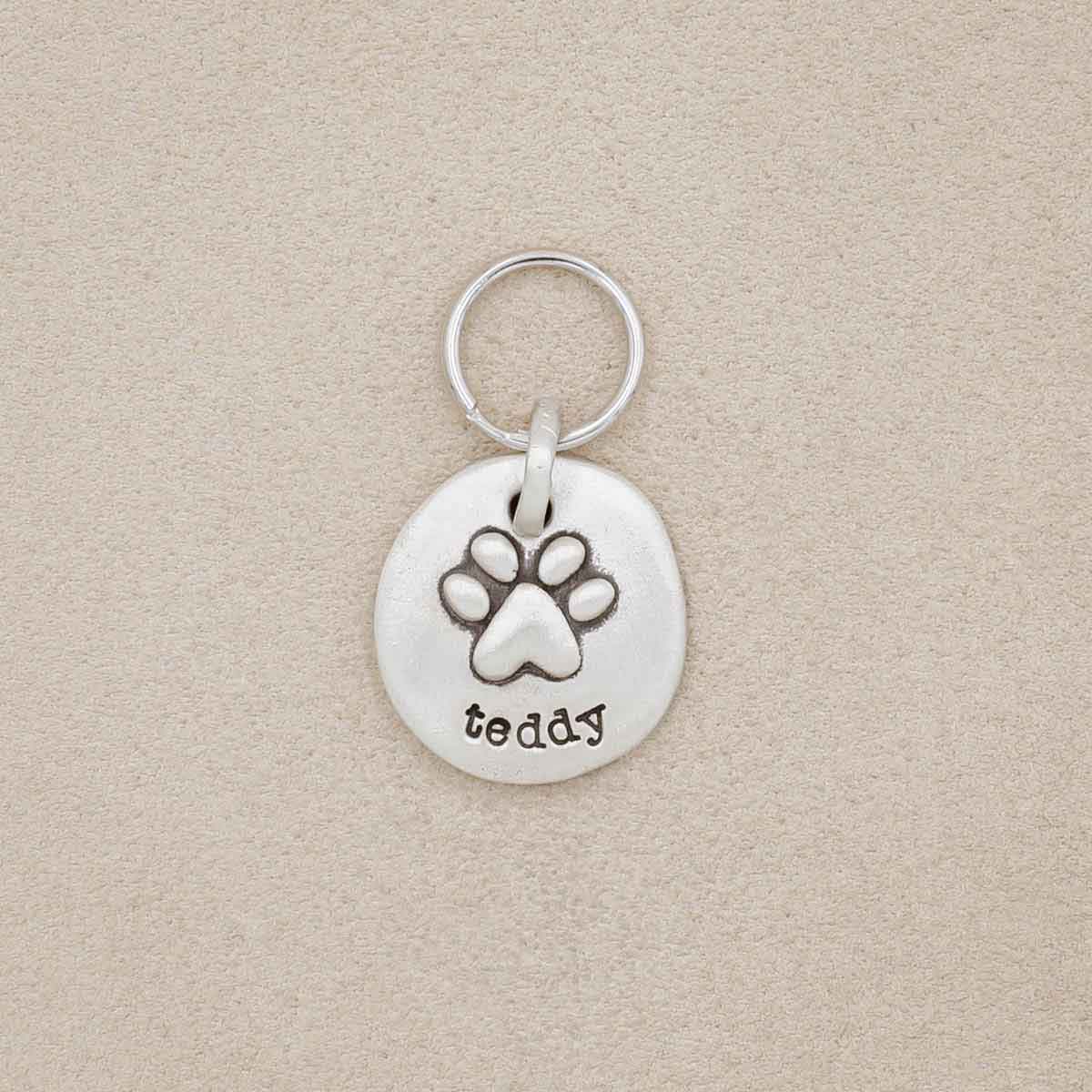 Furry Footprint Keychain (Sterling Silver)