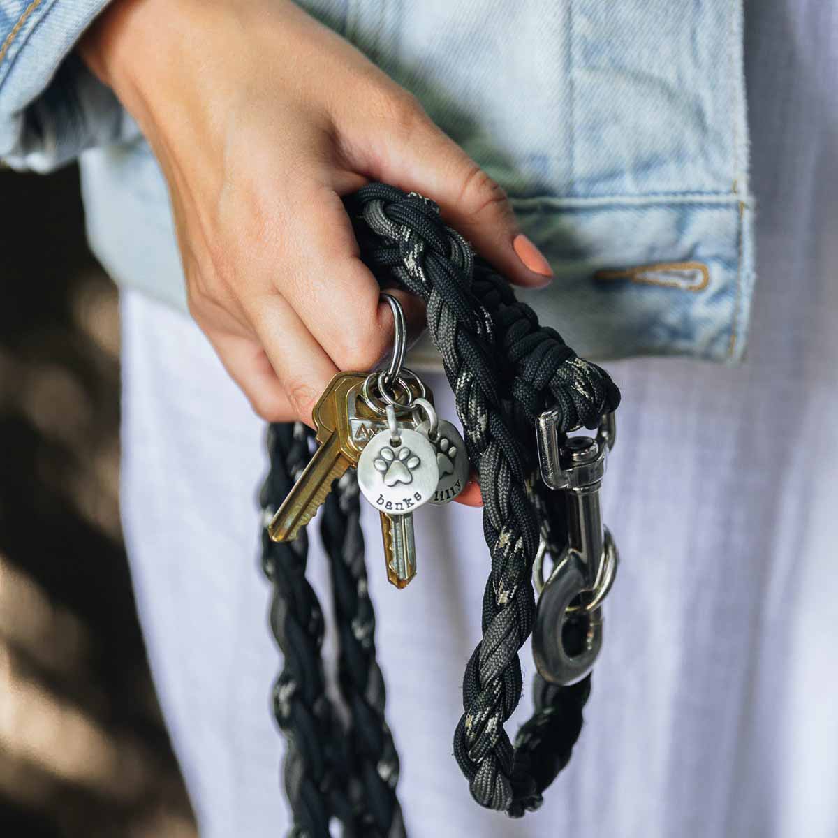 Furry Footprint Keychain (Sterling Silver)