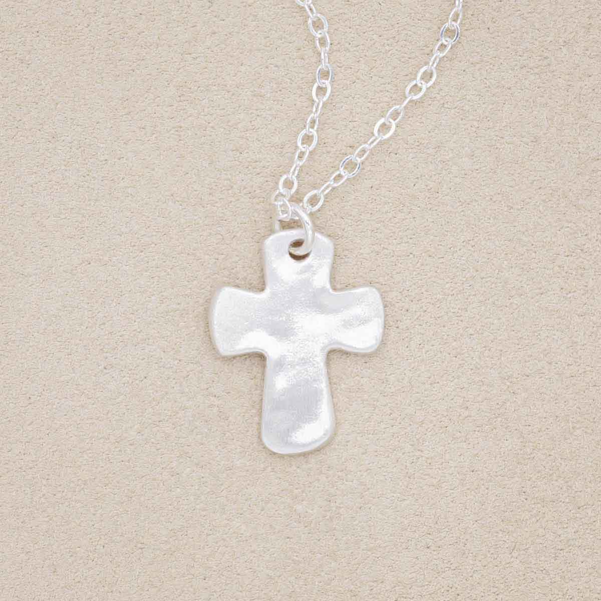 Grace for today cross necklace handcrafted in sterling silver with a cross charm strung on choice of chain