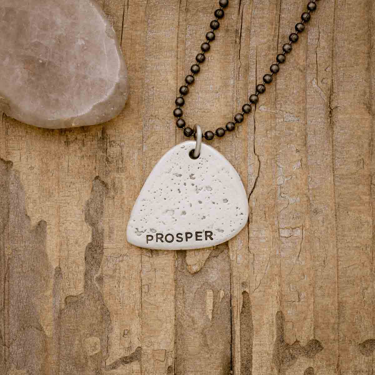 Gritty Music Pick Necklace (Antiqued Sterling Silver)