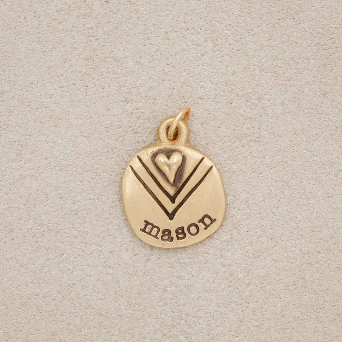 Heart with Chevron Charm (Gold Plated)
