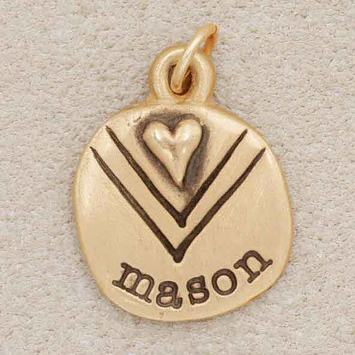 Heart with Chevron Charm (Gold Plated)
