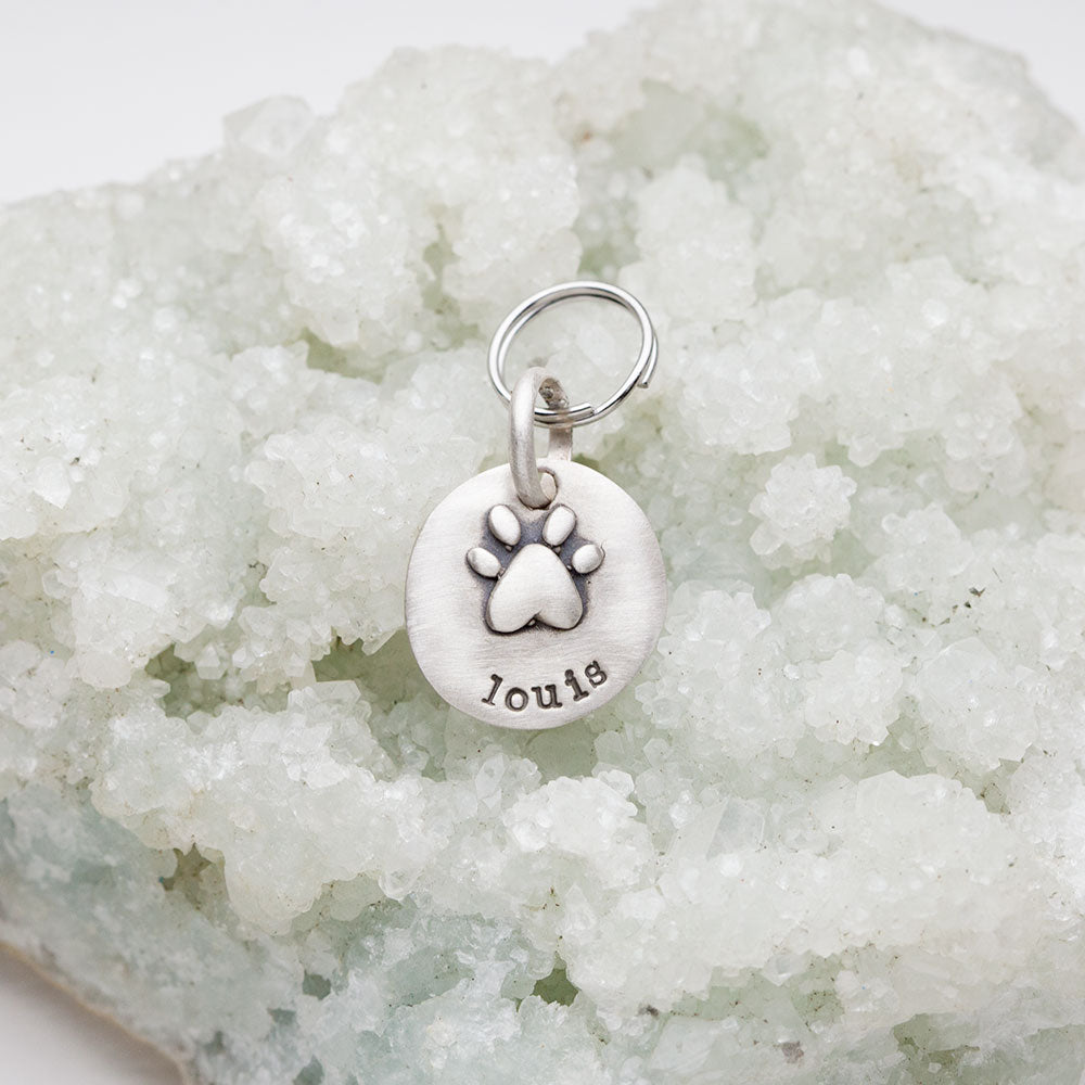 Furry Footprint Keychain (Sterling Silver)