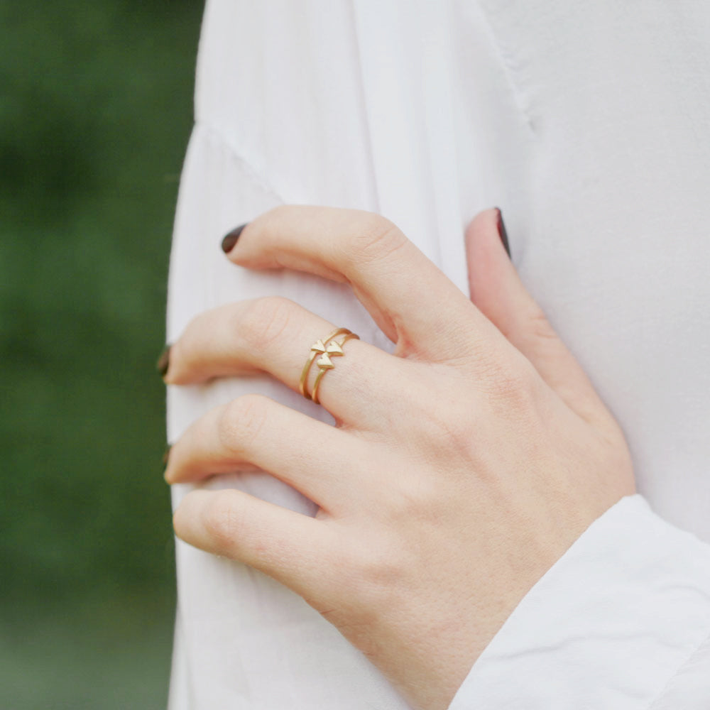 Sweet Love Ring - Two Hearts (9K Solid Gold)