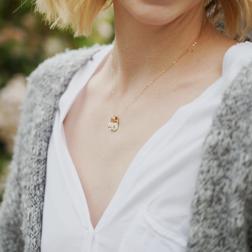 Wild About You Initials Necklace (14K Solid Gold)