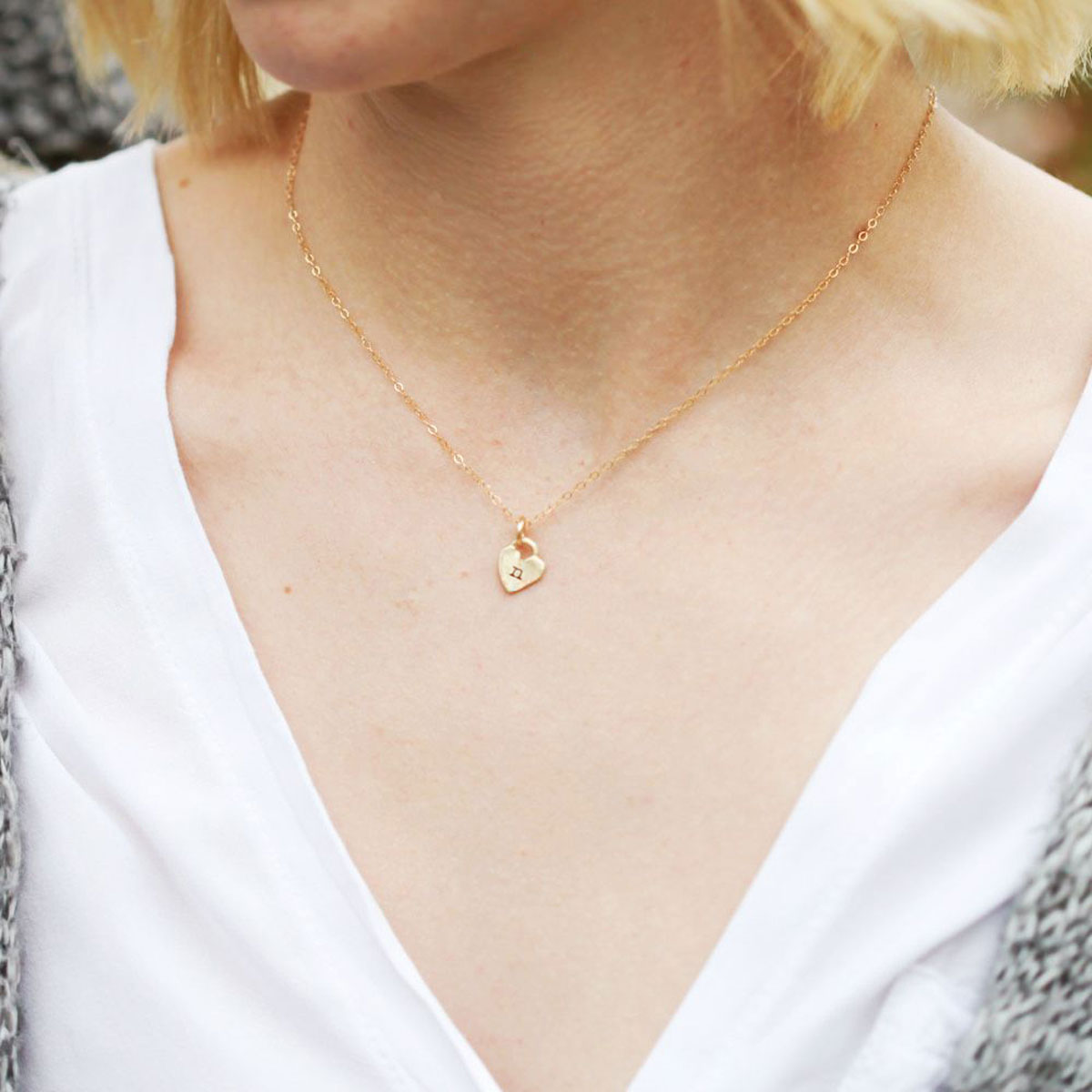 Cherished Hearts Initials Necklace (14K Solid Gold)