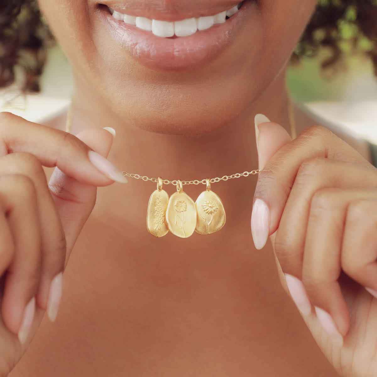 gold plated birth flower charms