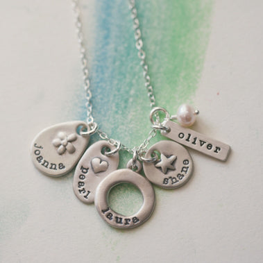 Jumble of Charms Necklace (Sterling Silver)