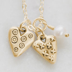 Light + Bright Hearts Necklace (9K Solid Gold)