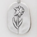 March Birth Flower Charm (Sterling Silver)