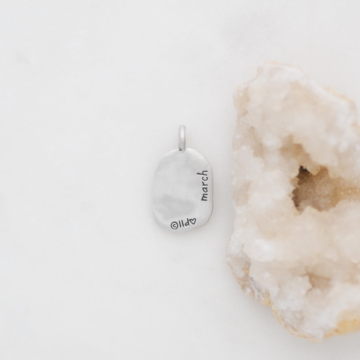 March Birth Flower Charm (Sterling Silver)