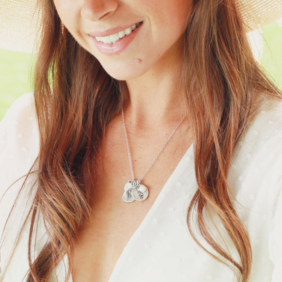 June Birth Flower Necklace (Sterling Silver)