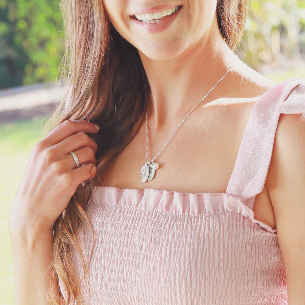 July Birth Flower Necklace (Sterling Silver)