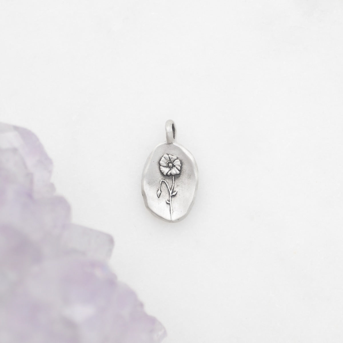 August Birth Flower Charm (Sterling Silver)