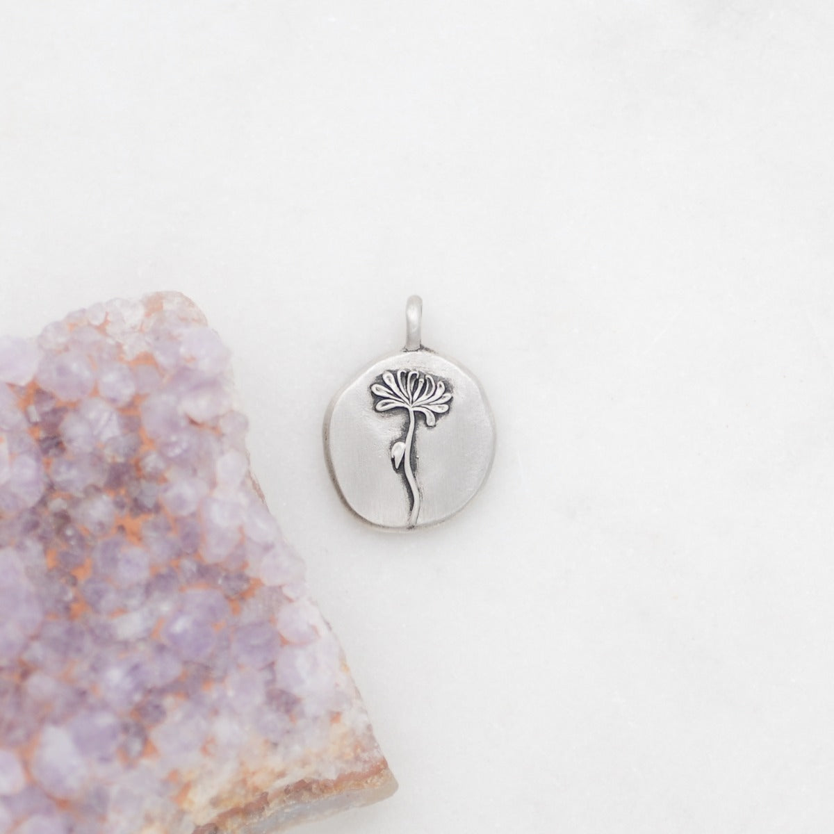 November Birth Flower Charm (Sterling Silver)