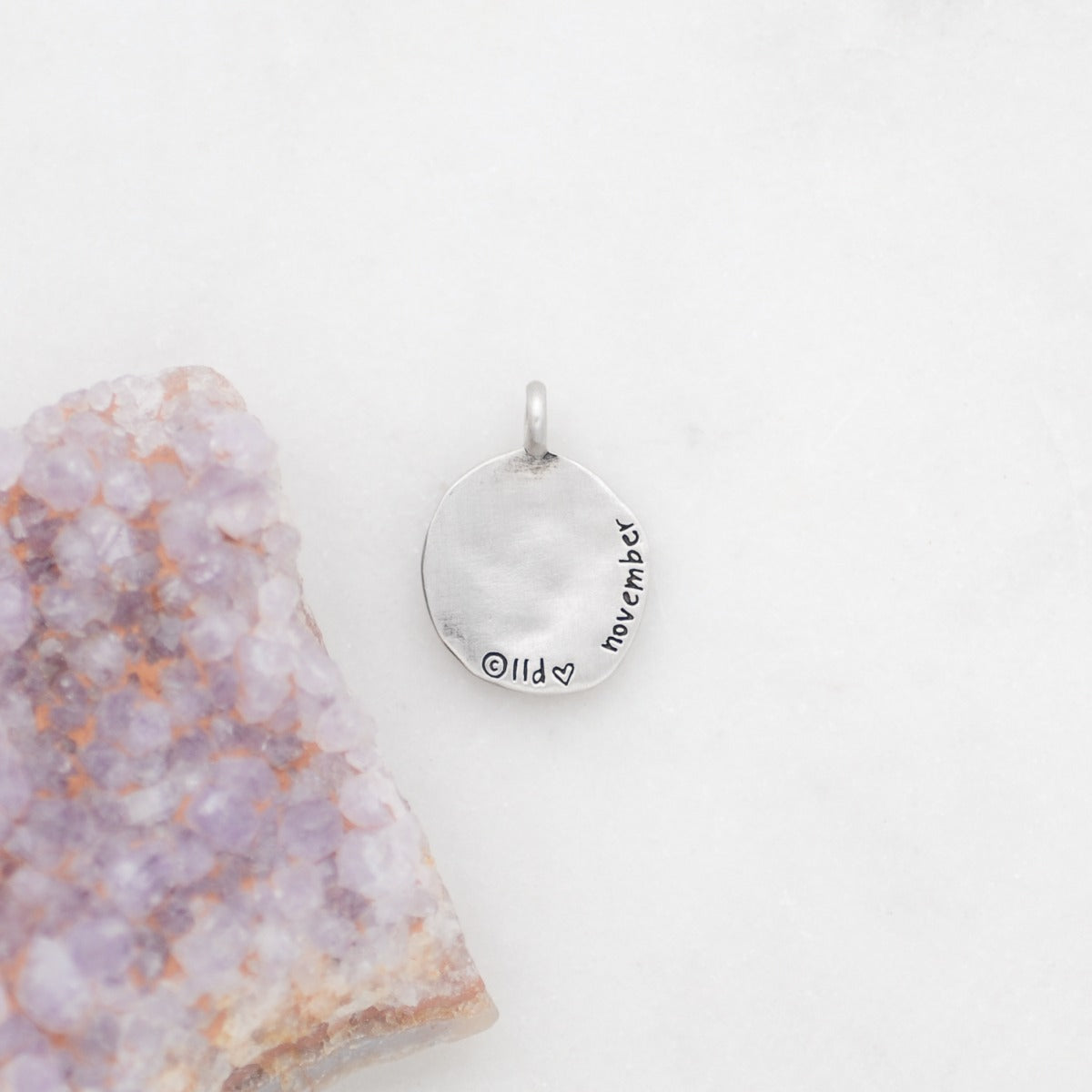November Birth Flower Charm (Sterling Silver)