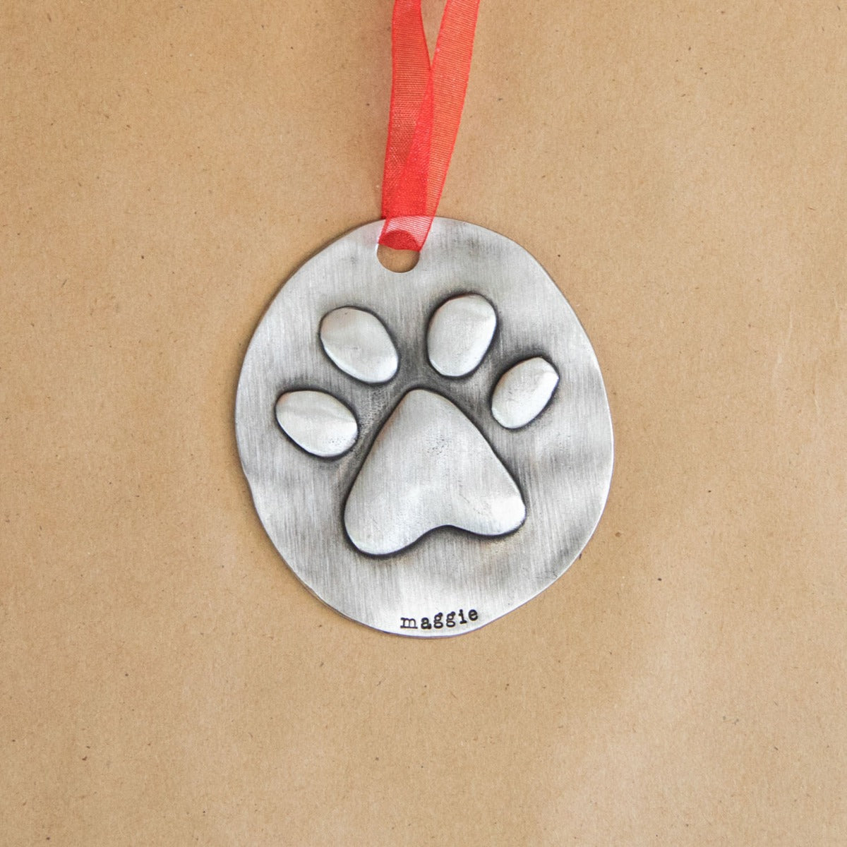 Furry Footprint Ornament (Pewter)