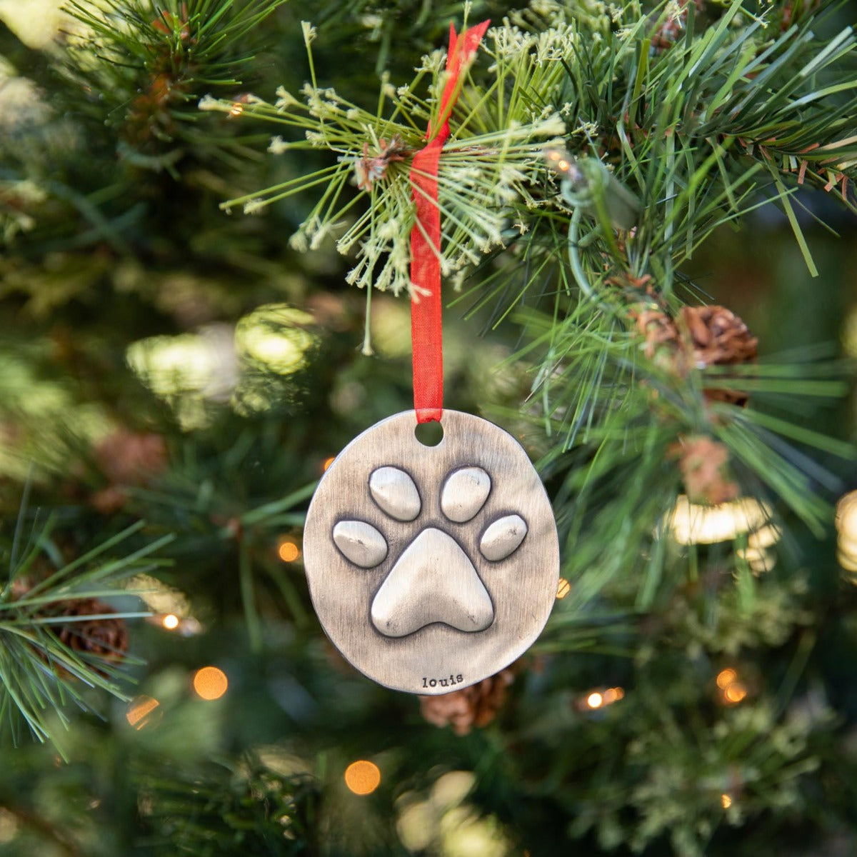 Furry Footprint Ornament (Pewter)