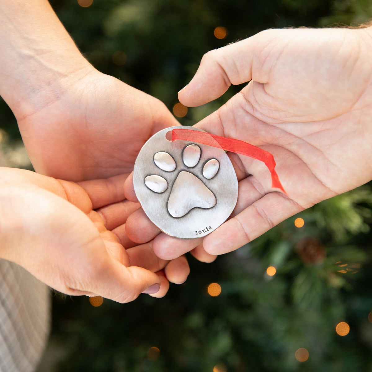 Furry Footprint Ornament (Pewter)