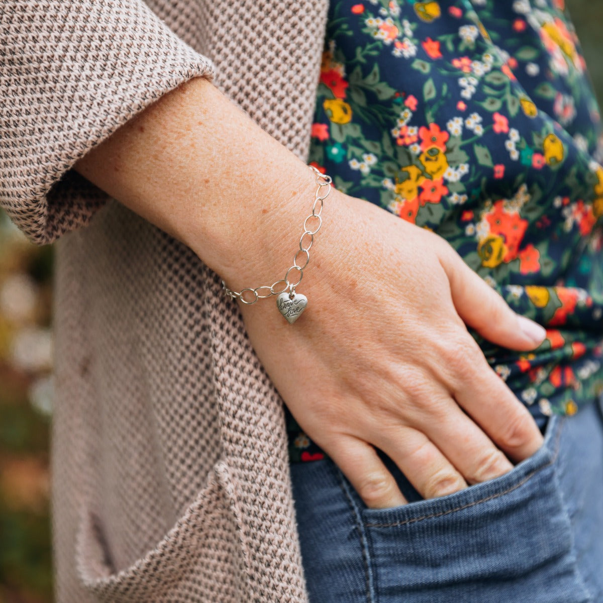 Brave Love® Emblem Bracelet (Sterling Silver)