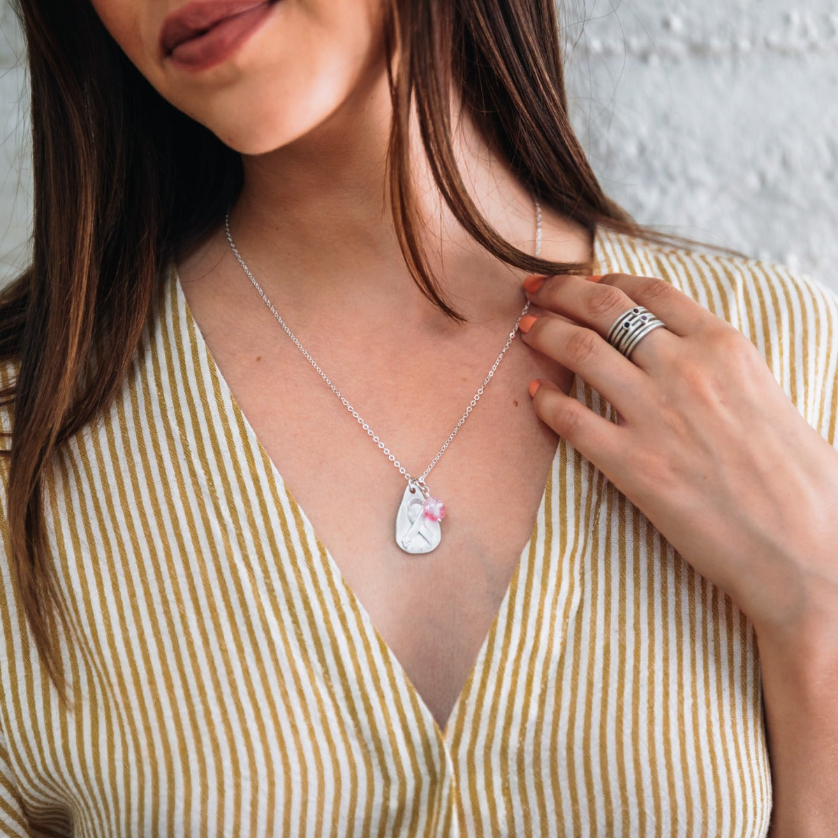 Cancer Awareness Necklace (Sterling Silver)